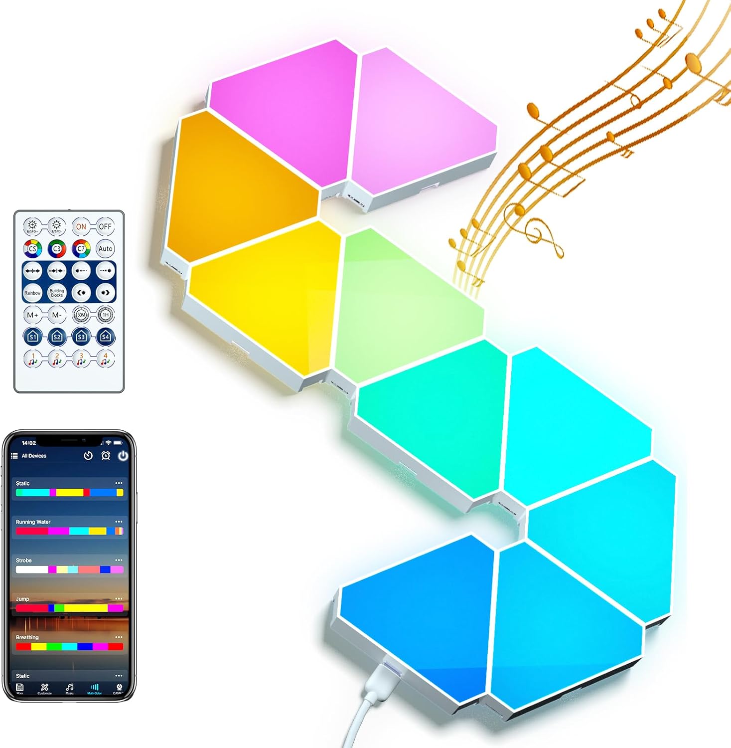 Triangle Smart Panels RGBIC light. 