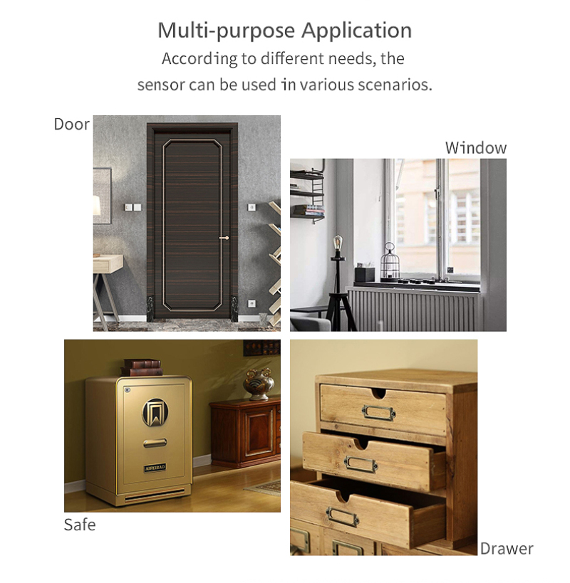 Tuya Smart WiFi Door Sensor Door Open / Closed Detectors Wifi Home Alarm Compatible With Alexa Google Home Tuya APP. 