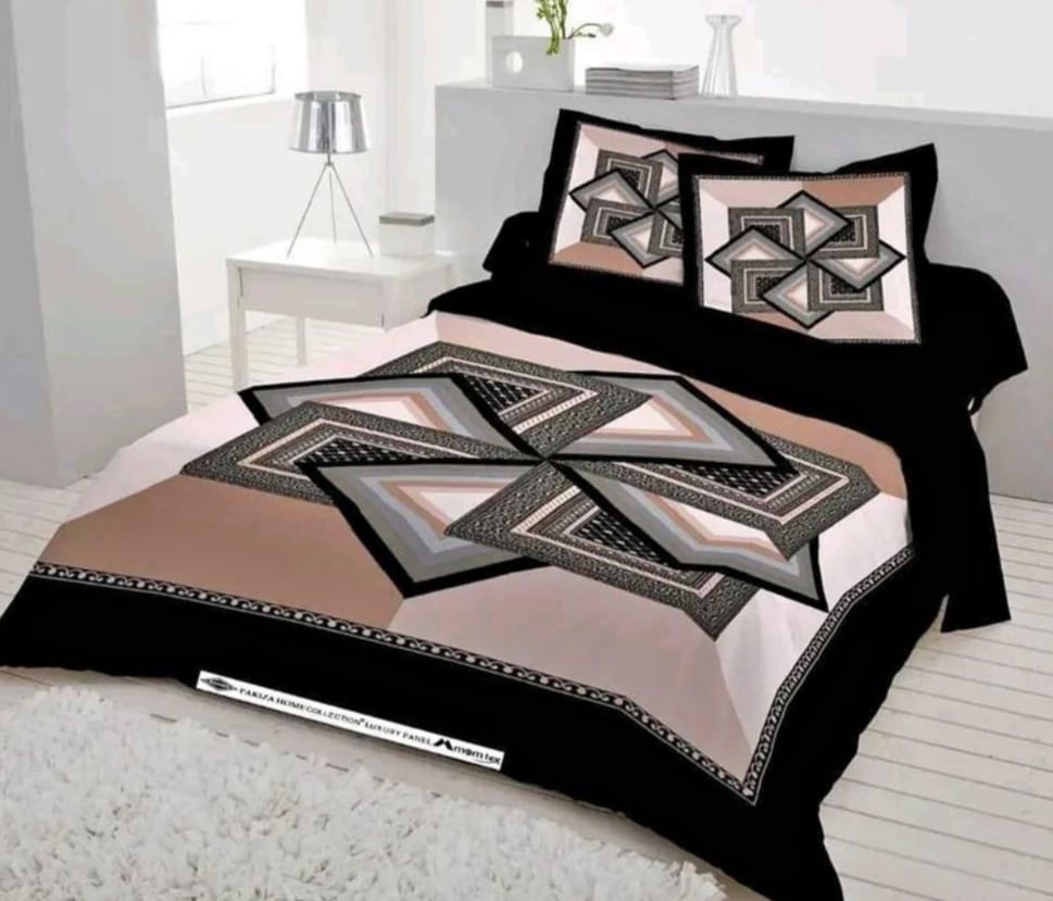 King Size Cotton Bed Sheet with Matching 2 Pillow Covers