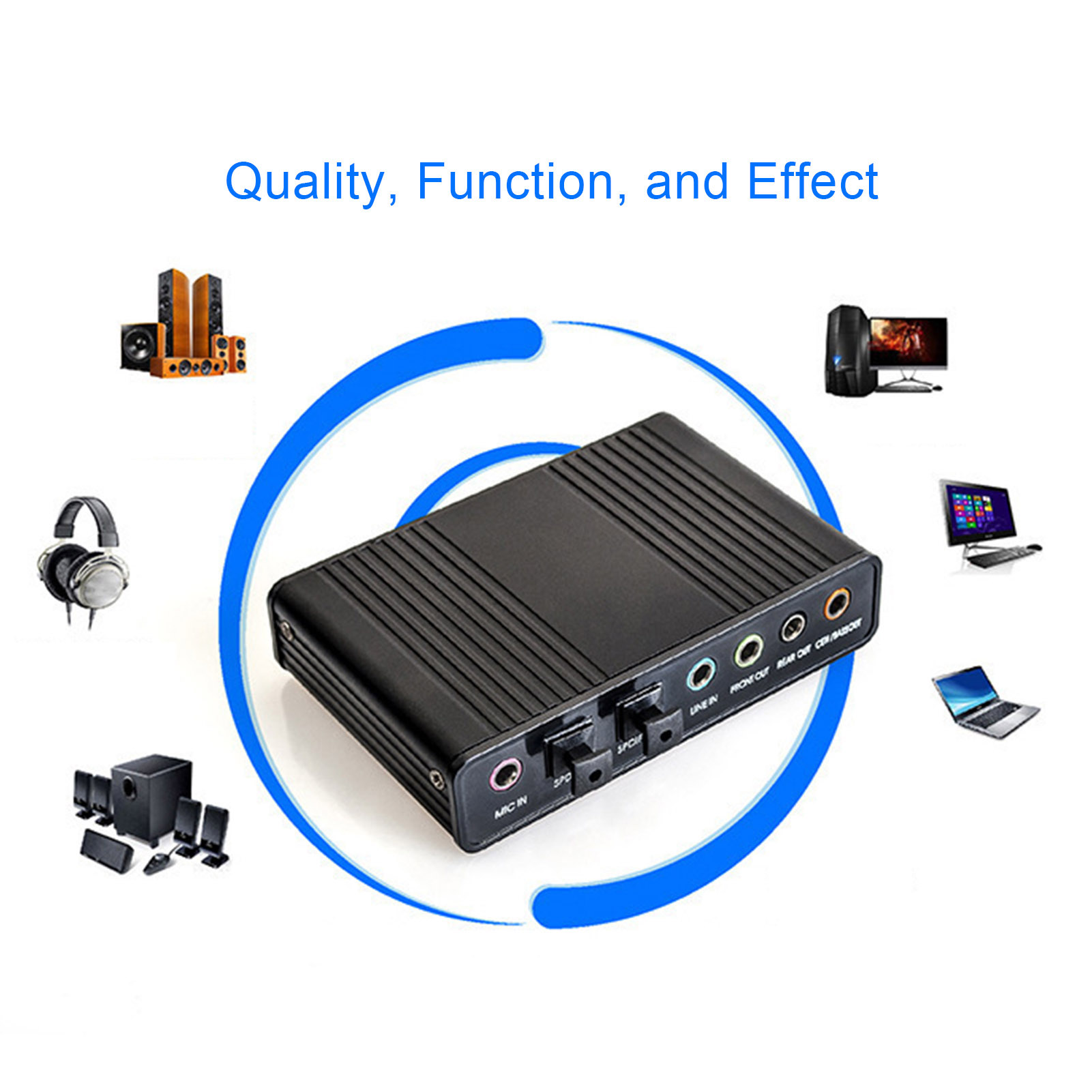 Spdif Input Sound Card 6 Channel Surround Sound Card Adapter for Pc Laptop Windows 10/8/7/xp External Sound Card for Pc. 