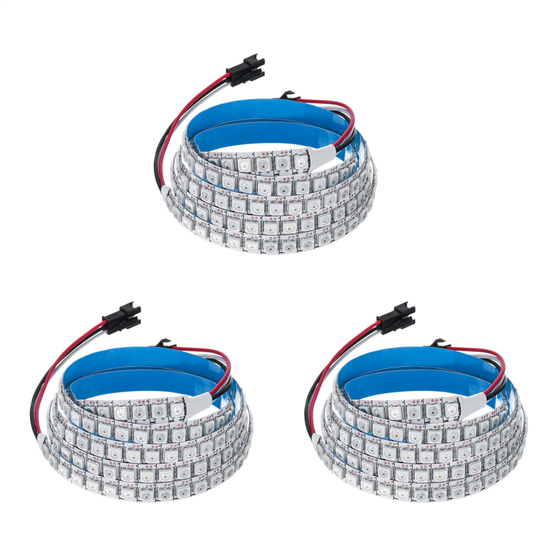 3X Ws2812B 5050Smd 144 Led Light Strip with Built-in Rgb Ic Individual Addressable Dc