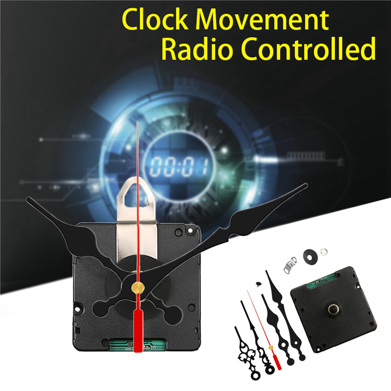 2X Radio Controlled Silent DIY Clock Movement Mechanism Kit Germany DCF Signal Mode with 4 Sets Hands Repair Replacement. 
