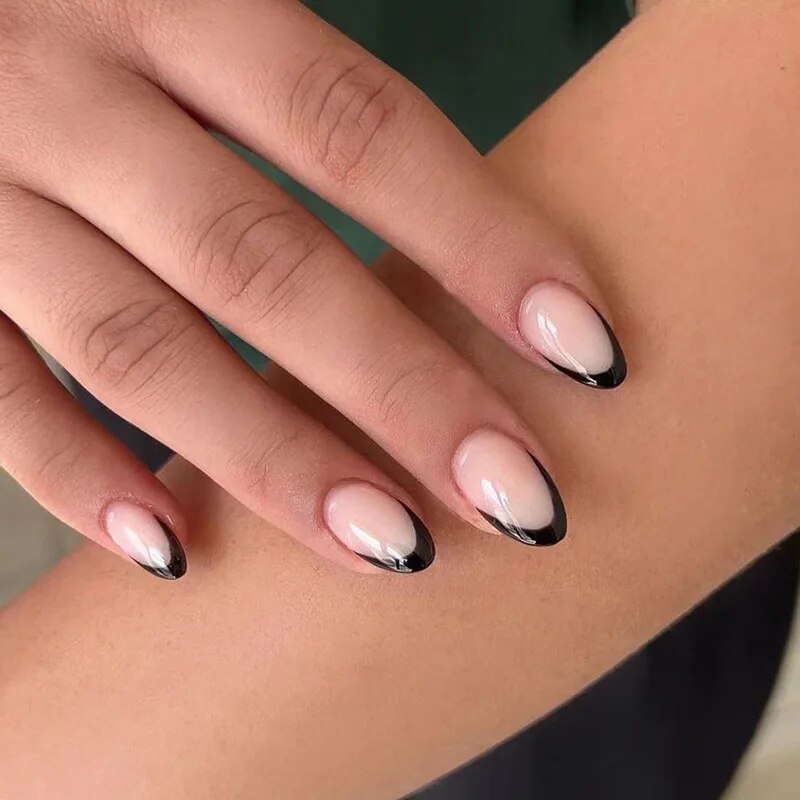 24Pcs/Set Khaki Gradient Wearable Nails Long Ballet Glossy Press on Acrylic Nails Artificial Full Coverage Stick on Nails. 