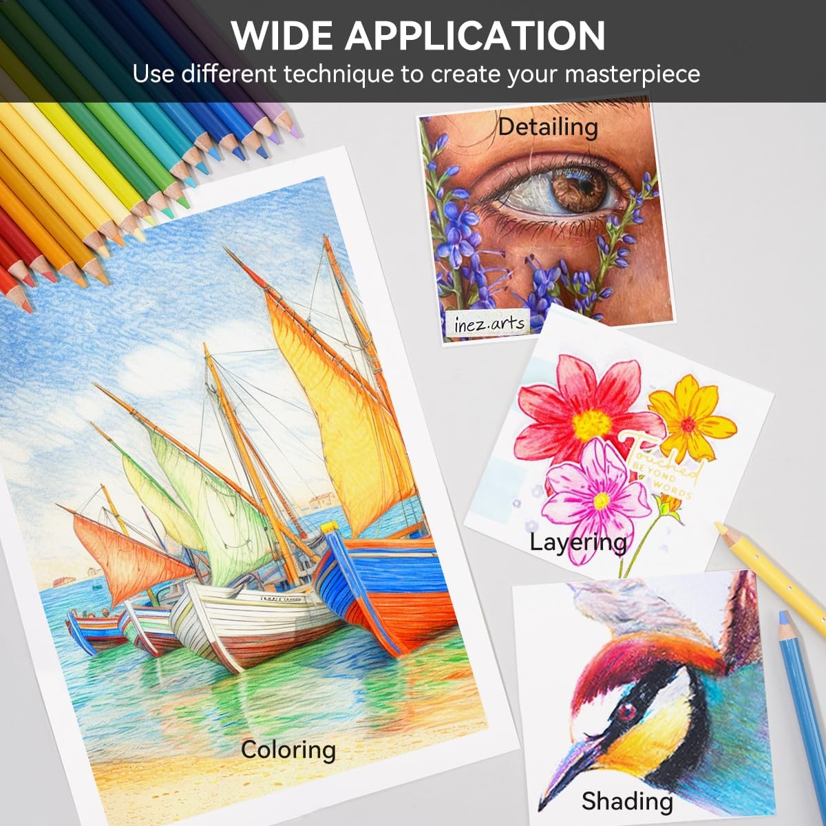 Arrtx 72/126 Colored pencils Soft Core Leads High-Lightfastness Rich Pigments Drawing Pencils for Coloring Sketching minghao. 