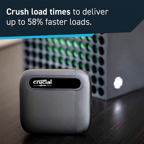 Crucial X6 1TB Portable SSD 800Mbps for PC and Mac USB 3.2 Type-C External SSD. 