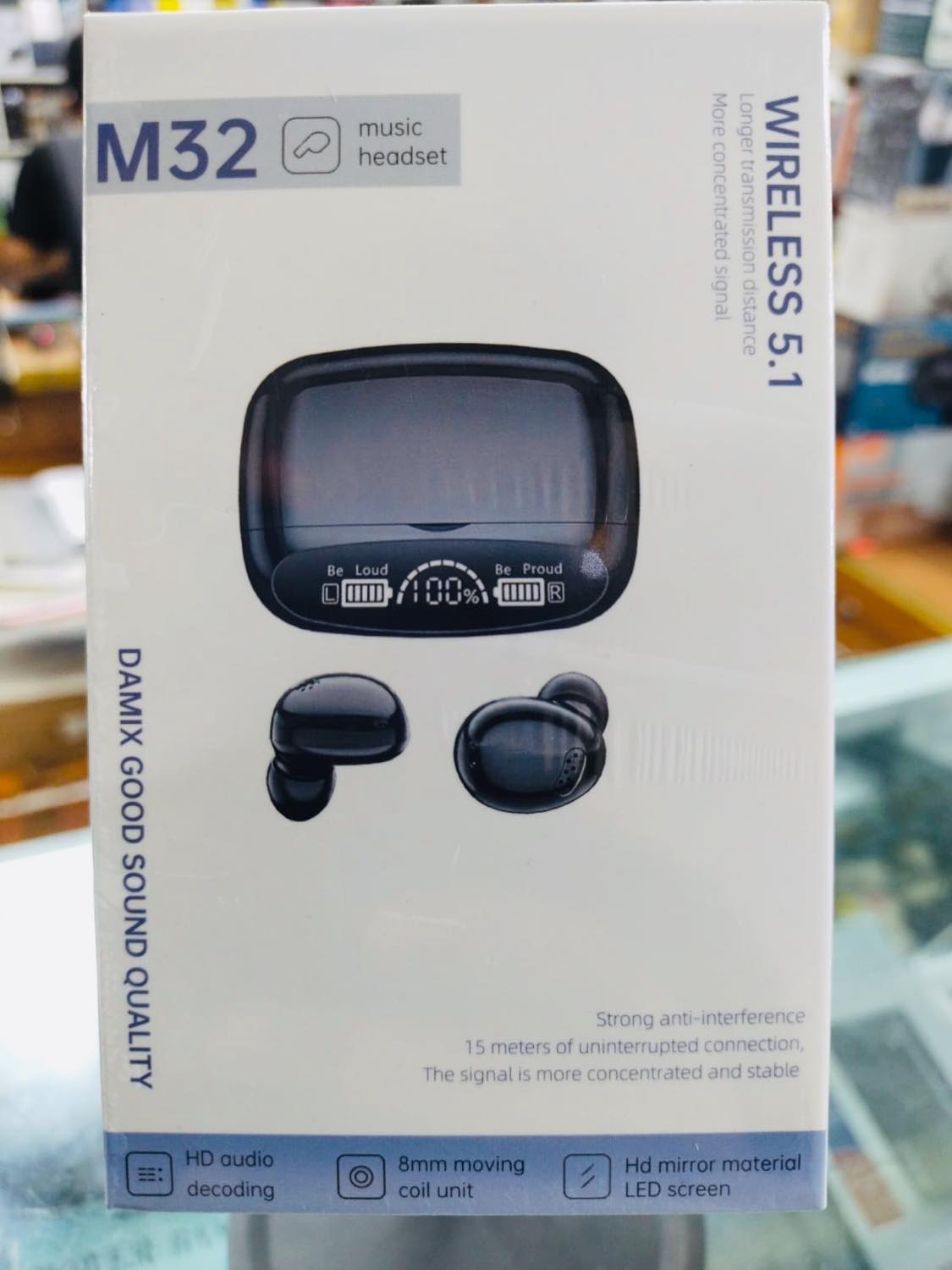 M32 Mini Bluetooth 5.1 Earphone TWS Wireless Headphones with Microphone Waterproof Sports Bluetooth Earbuds Headset - Bluetooth Headphone. 