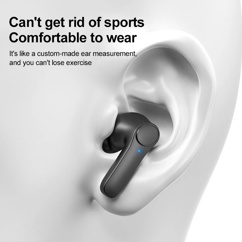 Timack® 895B TWS Wireless Earbuds Noise Canceling Waterproof Ear Buds in-Ear Stereo Headphones with LED Display Charging Case. 