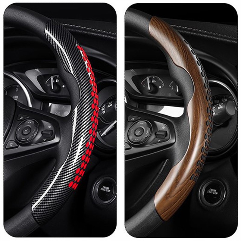 Homel Universal 38cm Car Steering Wheel Cover ABS Carbon Fiber Non