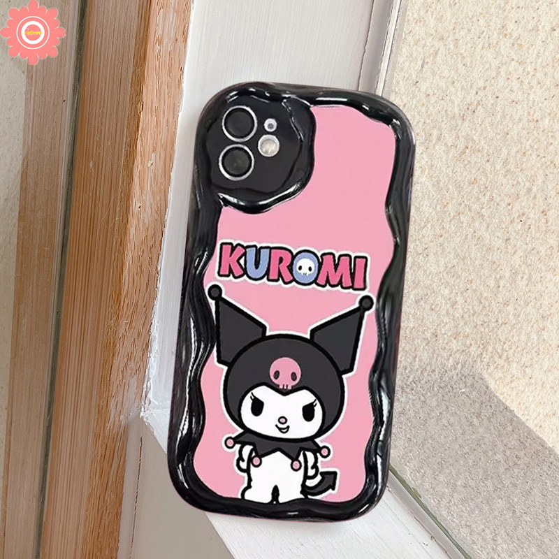 Cartoon Cute Sanrio Funny Kuromi Phone Case For Oppo A38 A76 A58 A78 A16 A98 A7 A5 A15 A53 A9 A54 A57 A17 A12 A5s A55 A95 A74 A96 A17k A1k A52 A3s A31 A16K A77s A77 Reno 8T 5 4F 3D Wavy Curved Edge Glossy Soft Cover. 