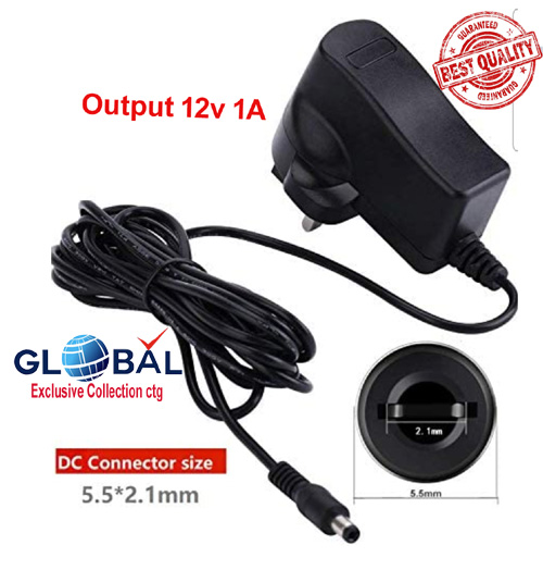 12V A1 Adapter For Router And (Connector Size: 5.5Mm X 2.5Mm ) Multi Purpose Use - Multi Plug. 