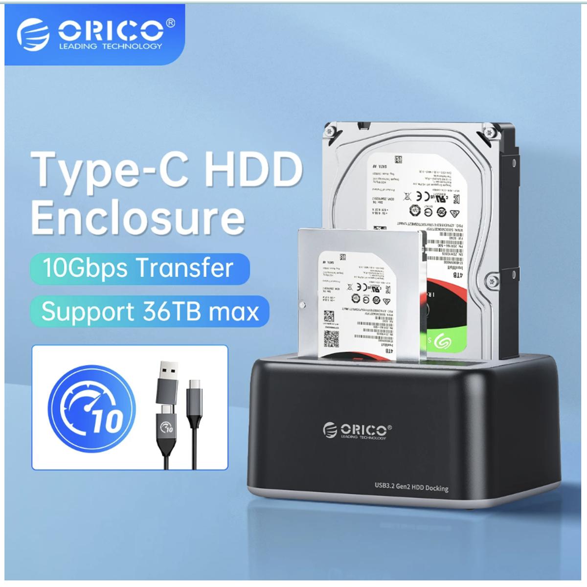 ORICO 6829C3-C And 6819-C3 2.5"/3.5" SATA HDD/SSD Dual-bay Dock with Offline Clone Function Support UASP 12V3A Power Adapter for HDD/SSD.. 