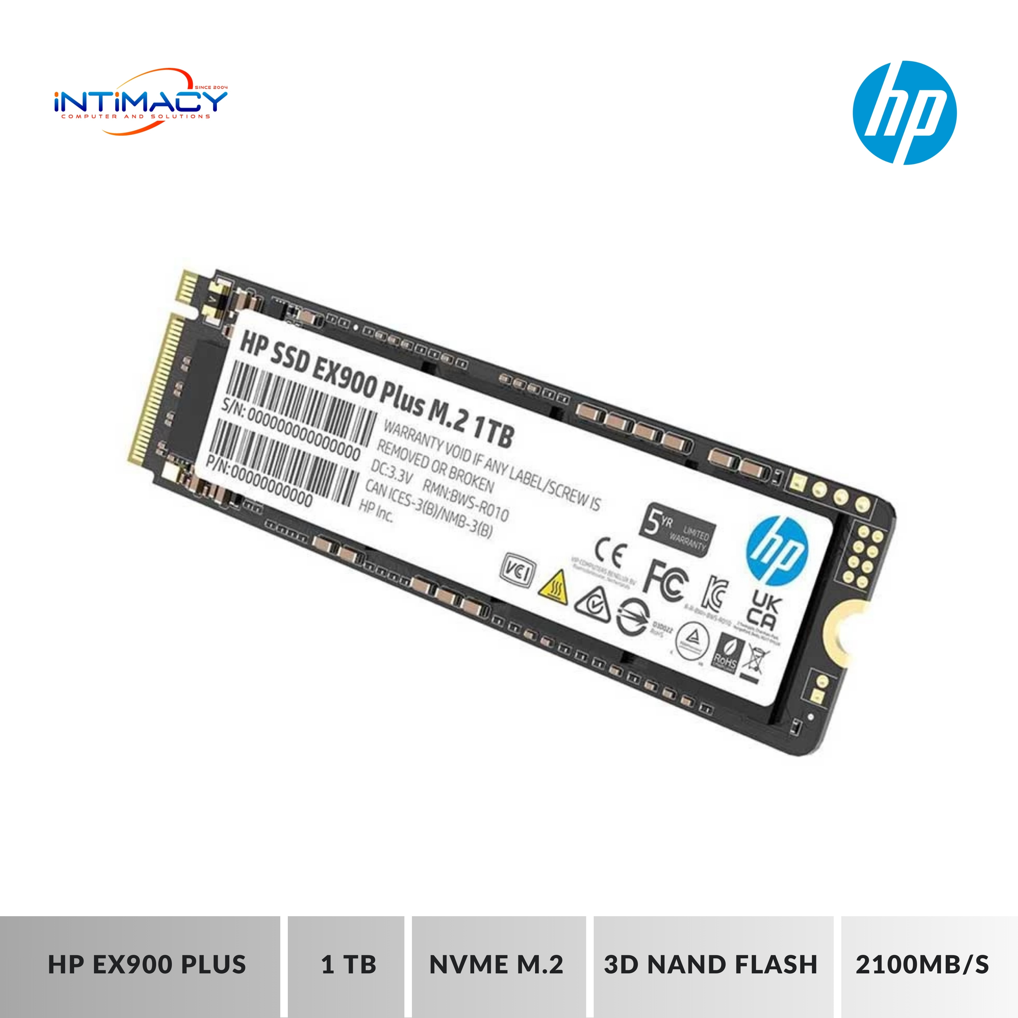HP SSD EX900 Plus M.2 1TB HP EX900 PLUS 1TB M.2 PCIe NVMe Internal