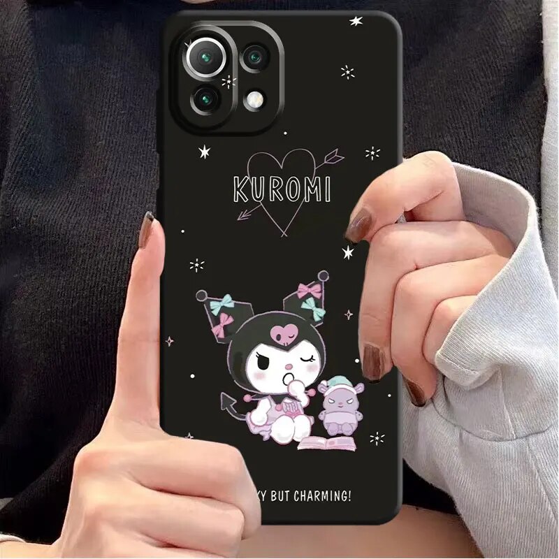 Hello Kitty kuromi Cover Shockproof Phone Case for Vivo V20 Y15 Y81 Y31 Y19 Y53 V17 S1 Y70 Y17 V21 Y20 Y11 Y72 5G Black Soft. 
