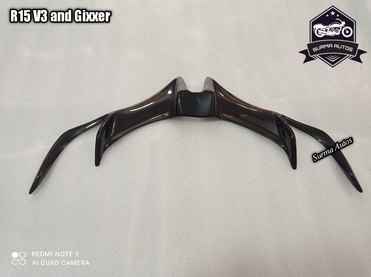 Motorcycle Front Winglet For YAMAHA R15 V2 V3 (Black Color). 