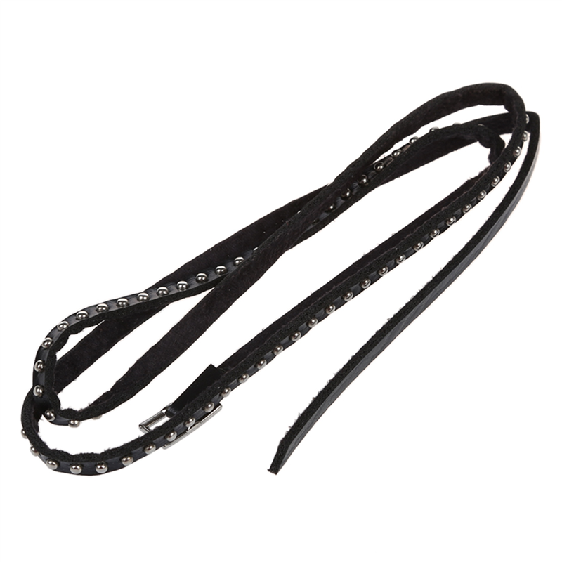 TWEXQNY 2X Unisex Punk Rock Multi-Layer Rivet Stud Bracelet Bangle Wrap Cuff Black