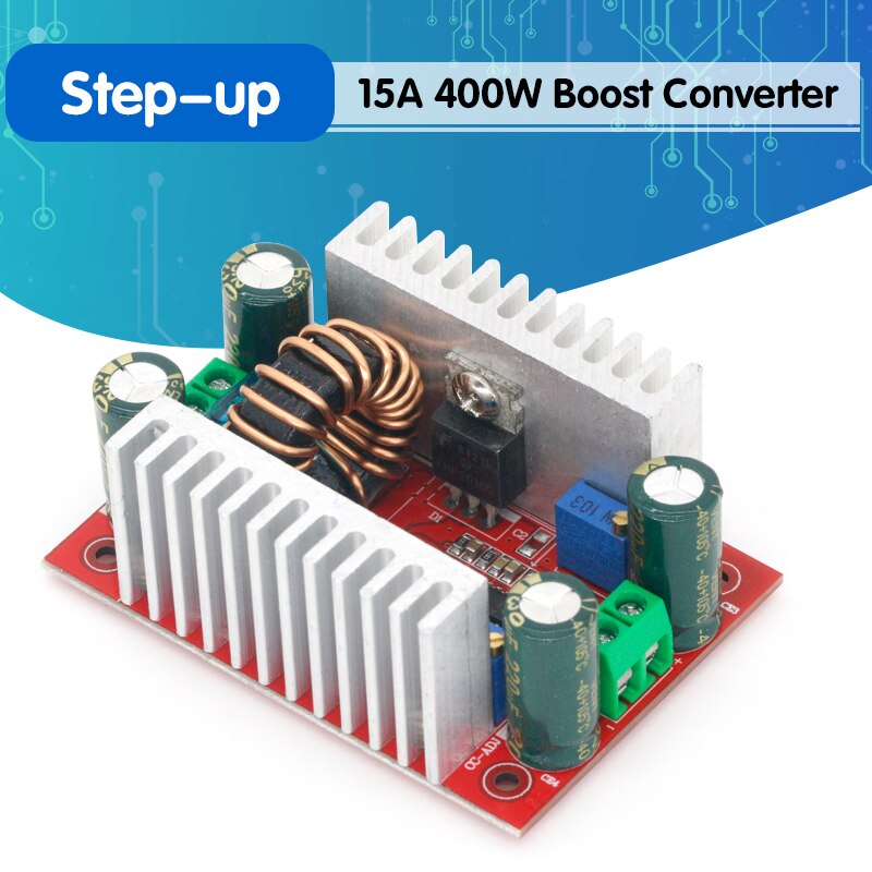 15A 400W Dc-Dc Step Up Boost Converter Constant Current Power Supply Module Led Driver Step Up Voltage Module Dc 8.5V-50V To Dc 10V-60V Rs1837 Boost Module 15A 400W Adaptersâ - Multi Plug. 