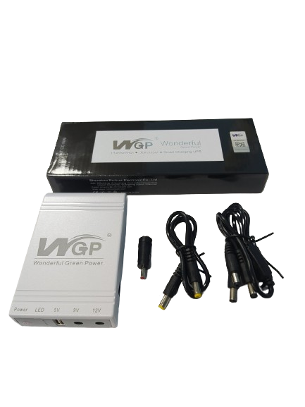 WGP Mini UPS 5V/9V/12V/12V 10400mAh Backup Power for Router, ONU, CCTV Ups backup (Original). 