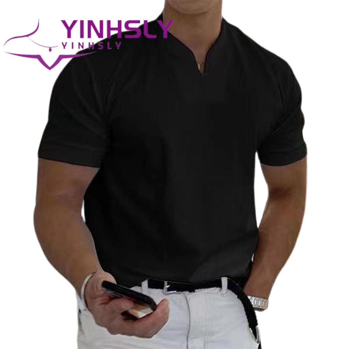 Men Top Solid Color Breathable Loose Men T-shirt