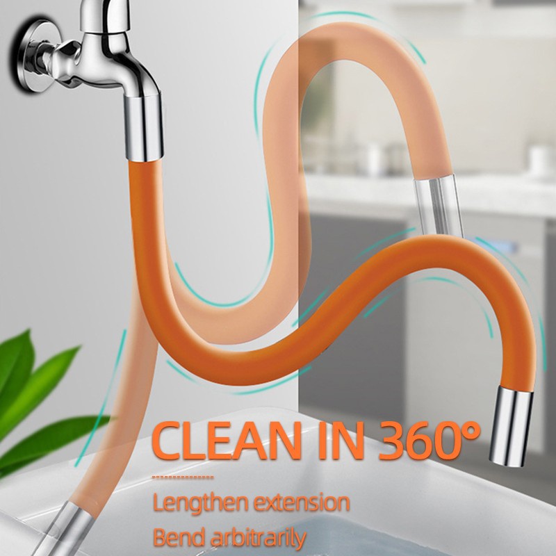 （New）360°rotating Faucet Lengthening Extender Univeral Pipe Nozzle No Dead Angle Cleaning Faucet Extender (10cm/20cm/30cm/40cm/50cm). 