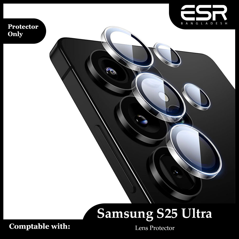 ESR for Samsung Galaxy S25 Ultra Camera Lens Protector – Scratch-Resistant Ultra-Thin Tempered Glass with Aluminum Edging, Case Friendly (1 Set)