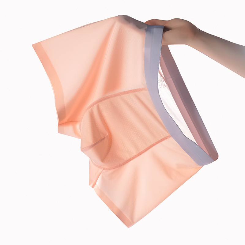 Men's Underwear Ice Silk Summer Ultra-Thin Quick-Drying Underwear Men's Large Size Ice Antibacterial Boxers in Stock Wholesale. 
