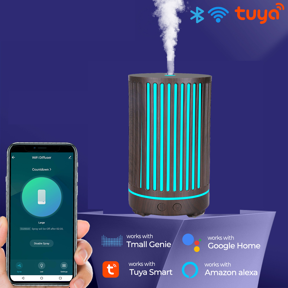 Tuya smart aroma diffuser wifi wireless oil essential diffuser air Humidifier Mist with LED Light App and Voice Remote Control