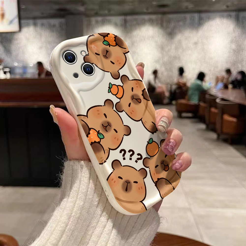 Funny Cartoon capybara 3D Wave Case For Xiaomi Redmi 13C 12 12C 10 10C 9 9C A1 A2 K50 K40 Note 13 12 11 10 Pro Plus 4G 5G Cover. 