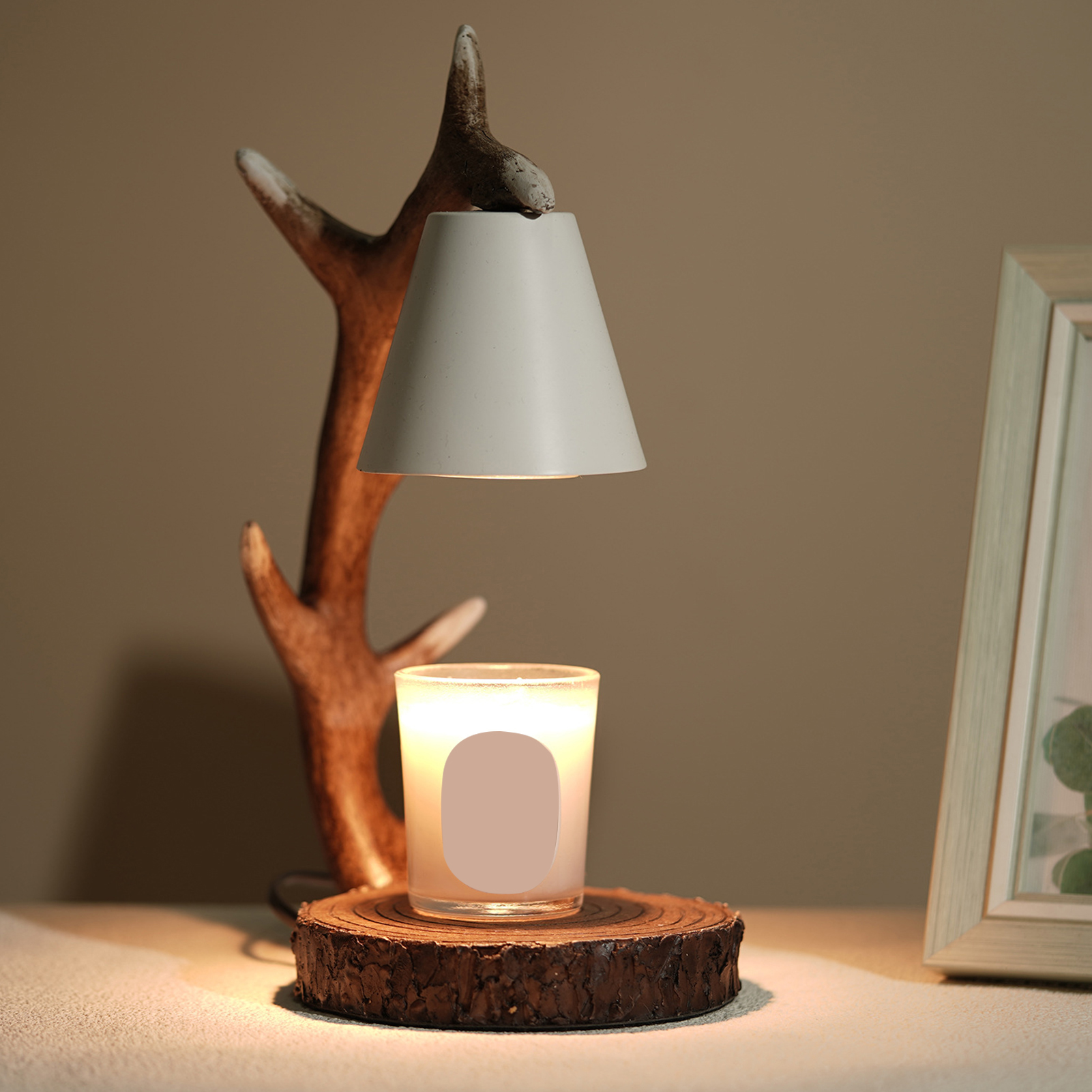 Vividaea Deer Antler Design Candle Warmer Antler Design Candle Warmer Lamp Dimmable Flameless Wax Melter for Scented Candles Aesthetic Multi-functional Light for Home Decor Buyers' Favorite. 
