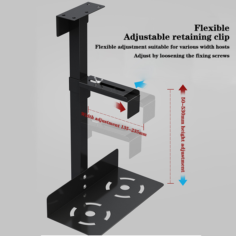 Universal PC Case Holder Under Desk Wall Side CPU Stand Lift Adjustable Computer. 