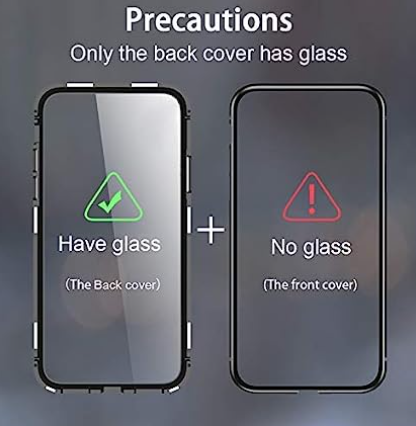 For Huawei Y6 pro 360 Magnetic Metal Tempered Glass Cover - Black - Phone Back Cover. 