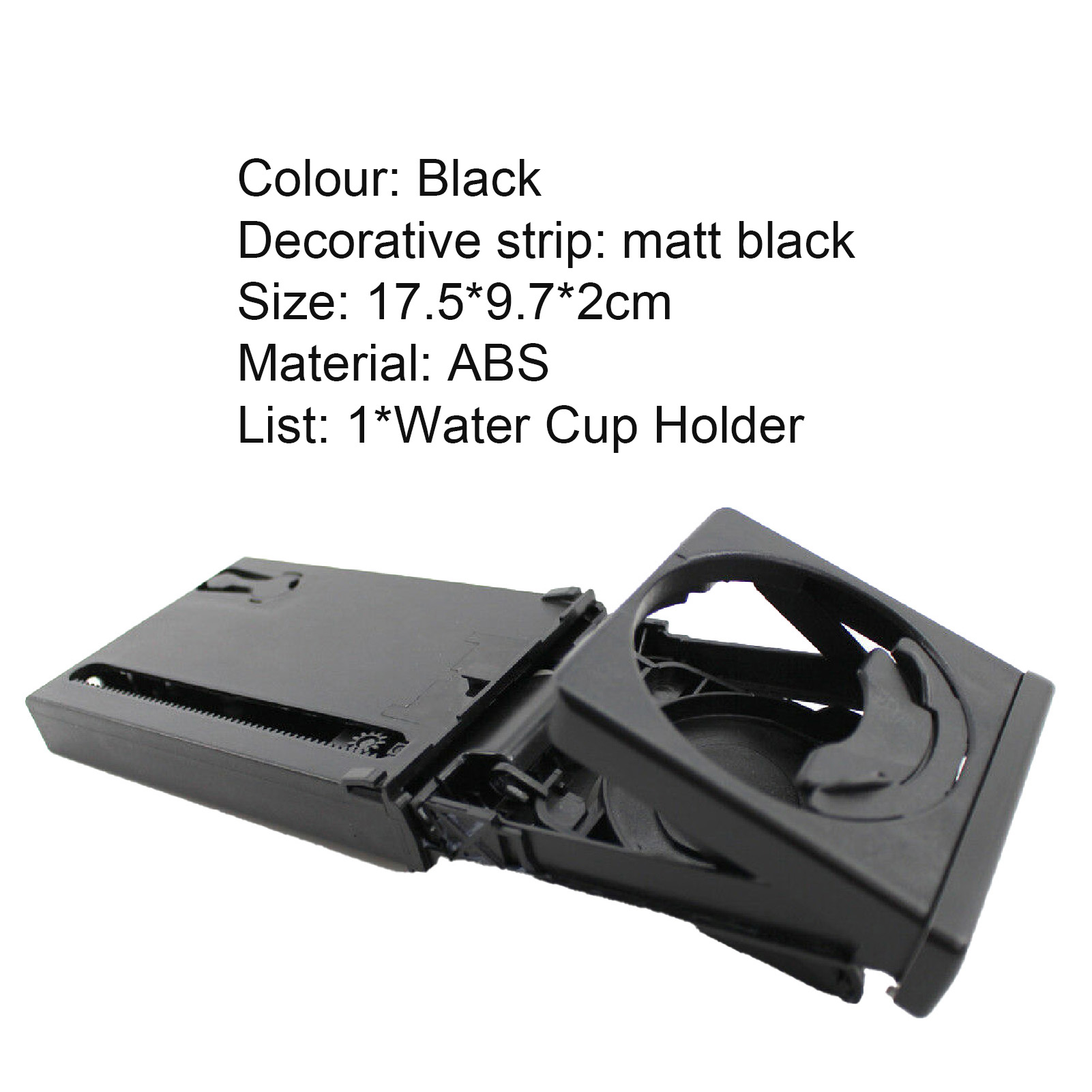 Car Cup Holder Retractable Matte Black Trim Bottle Stand 8E1862534H for Audi A4/B6/B7 02-08. 