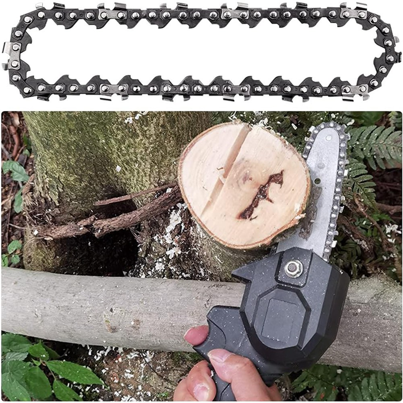 4Pcs Mini Chainsaw Chain 4 Inch Guide Saw Chain 1/4 LP Pitch, 28 Sections for Electric Protable Handheld Chain Saw Easy Install. 