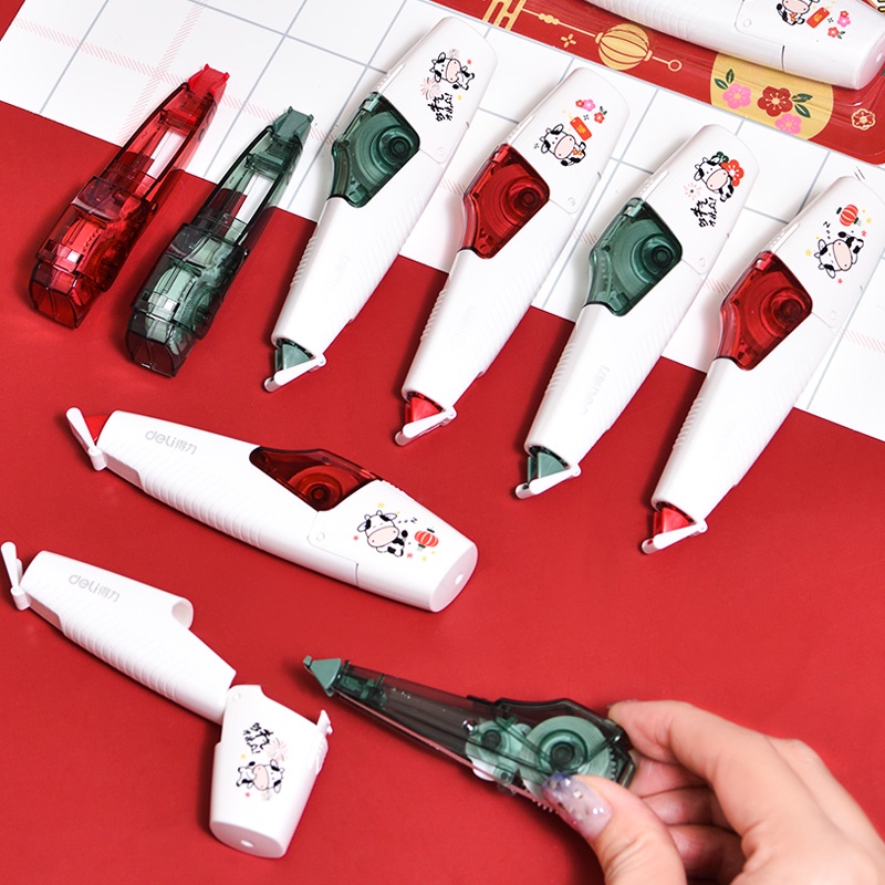 New DELI Correction Tape Refillalbe with Refill Pen hape Correction Tape tationery. 