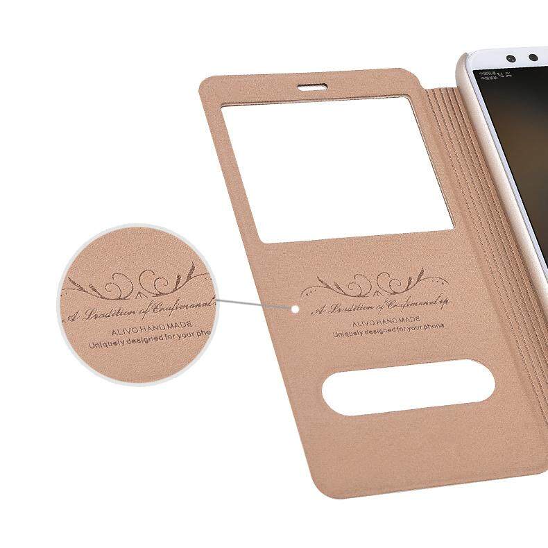 lthmy for Huawei mate 9 Flip PU Leather  View With Kickstand Feature Magnetic Closure Case. 