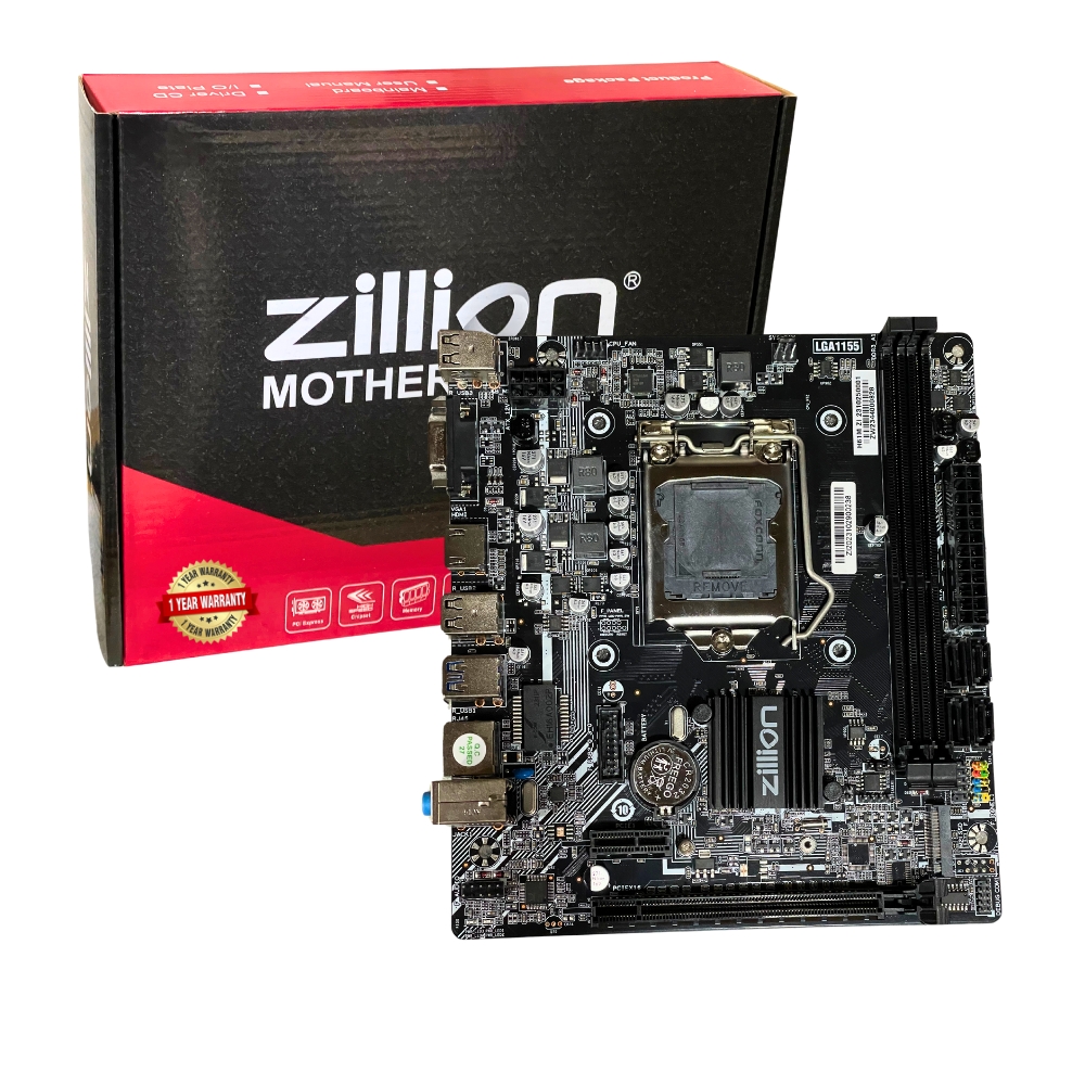 Zillion H61 2nd/3rd Gen Motherboard with NVME M.2 Slot, HDMI Port. Zillion H61M Motherboard