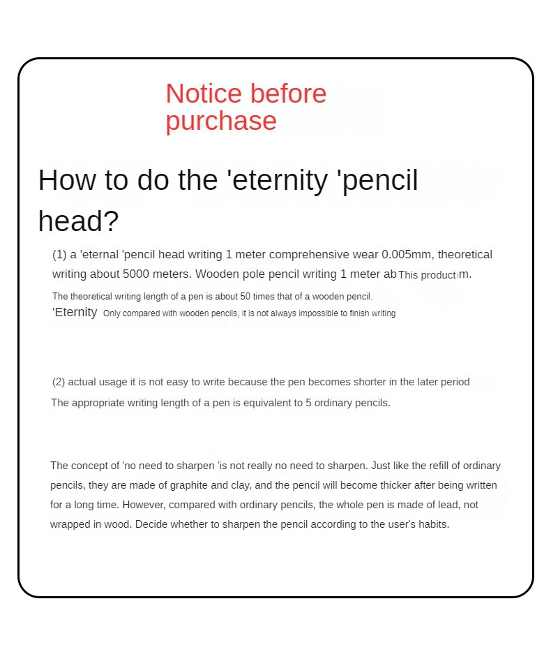 Unlimited/Infinity Magic Pencil with Eraser and Replacement Nibs, Tree-Friendly Cute Forever Pencil for Kids Writing, Sketch, Drawings Inkless Pen for Flawless Handwriting: Effortless and Timeless Pencil. 