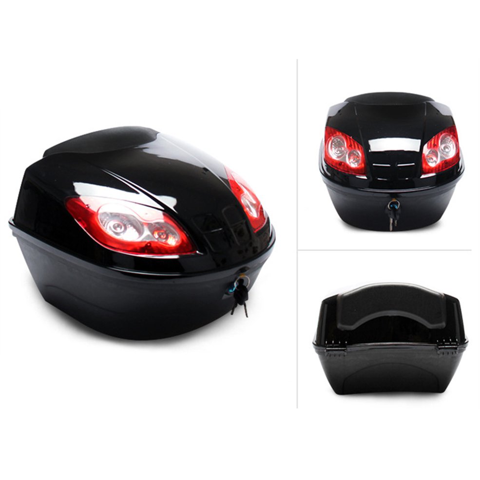 E-Bike Tail Box Electric Scooter Trunk Motorcycle Top Case Storage Hard Case - Black. 