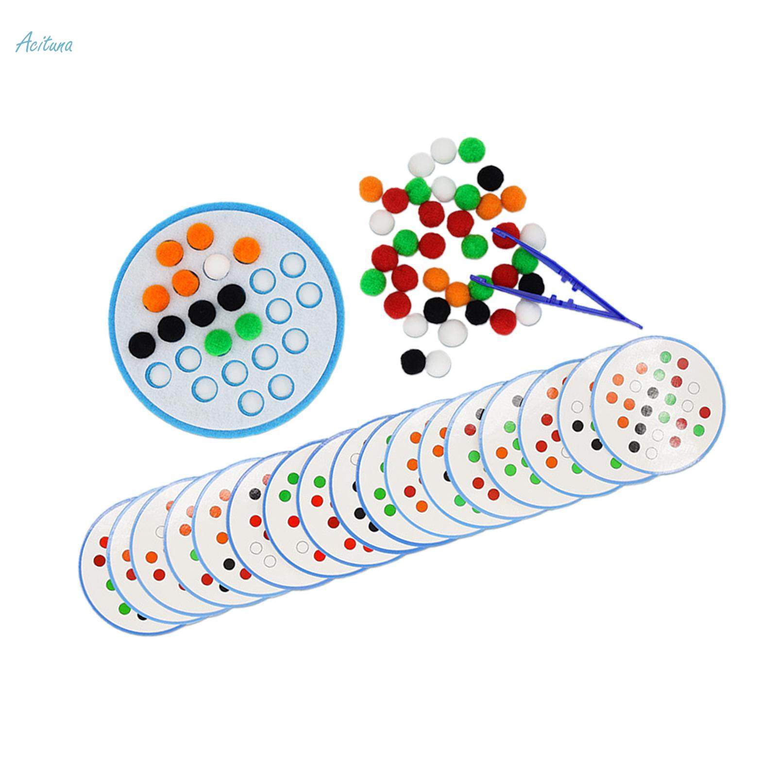 Color Matching Game Clip Ball Puzzle for Nursery Kindergarten Activities. 