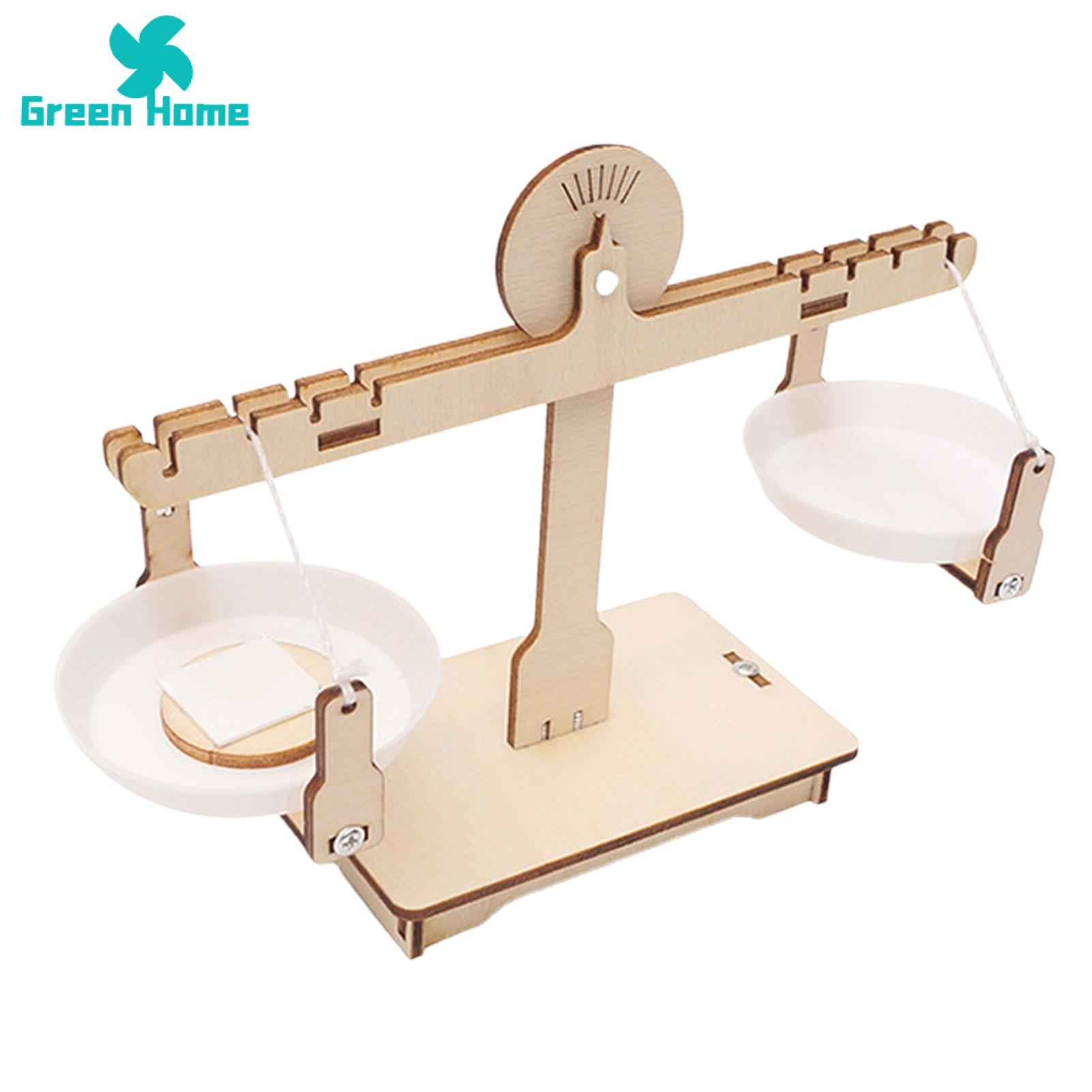 Green Home DIY Balance Scale Creative Thinking Self-assemble DIY Building Balance Scale Model. 