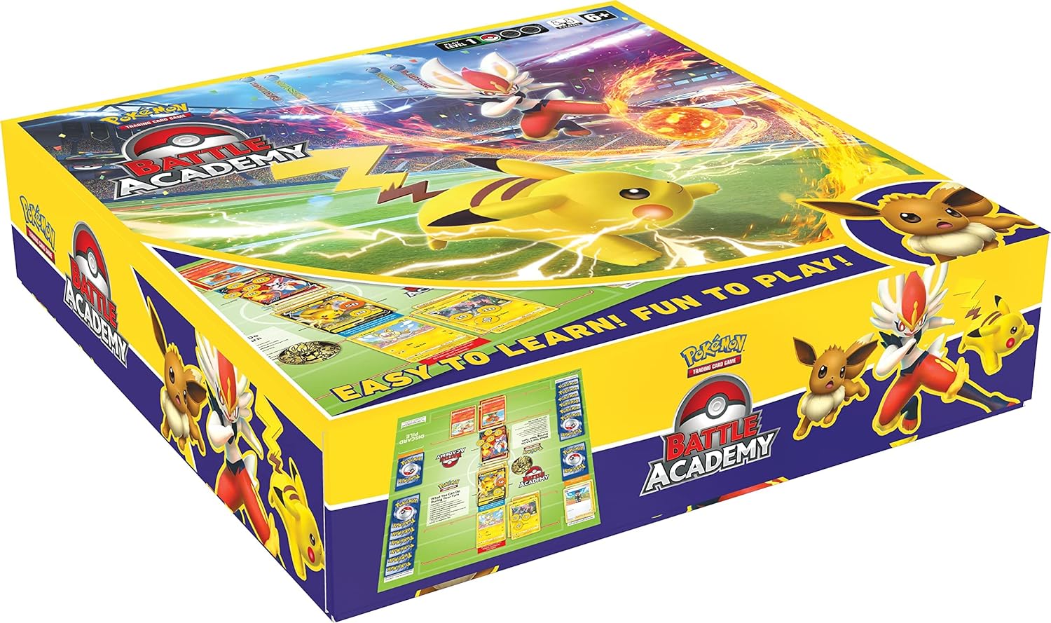 REAL Pokemon Battle Academy Board Game (USA) With 3Box Card, Game board & Manual book. 