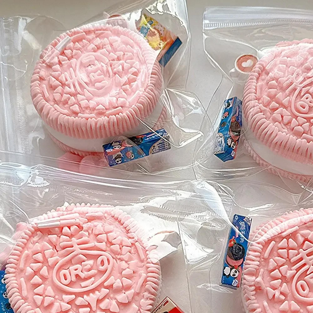 Handmade Silicone For Big Oreo Stress Relief Squishy Toy Mochi Taba Squishy New Fidget Toy Biscuit Pinching Toy. 