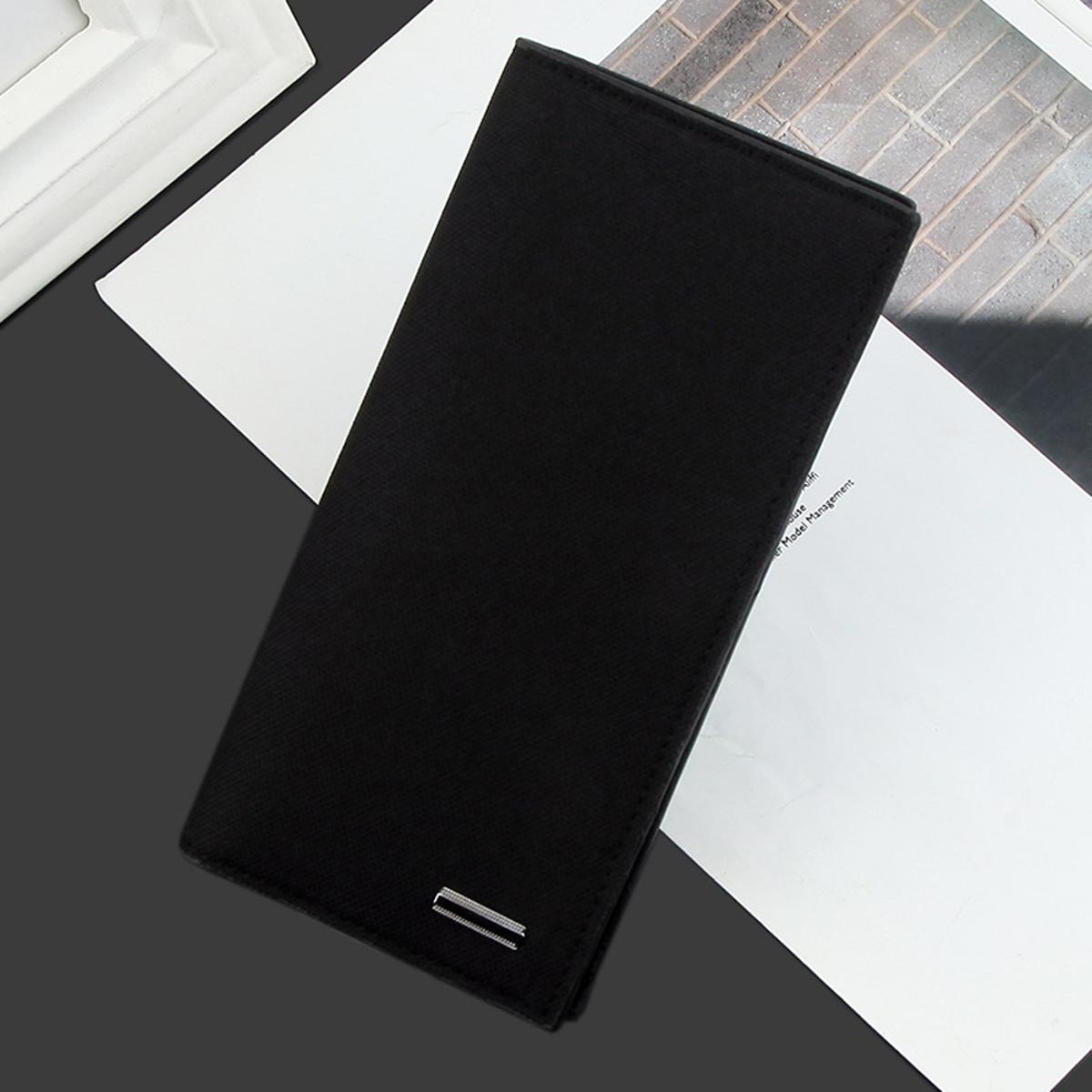 （New）Men Caual Canva Buine Wallet With Card lot Cloth Pattern Ultra trong titching Extra Capacity Long Wallet 1126 Perfect Gift