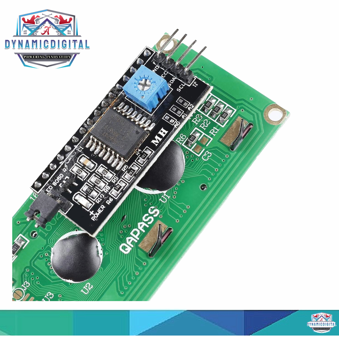 1602 (16x2) LCD Display with I2C/IIC interface Adapter Module - Blue Backlight. 
