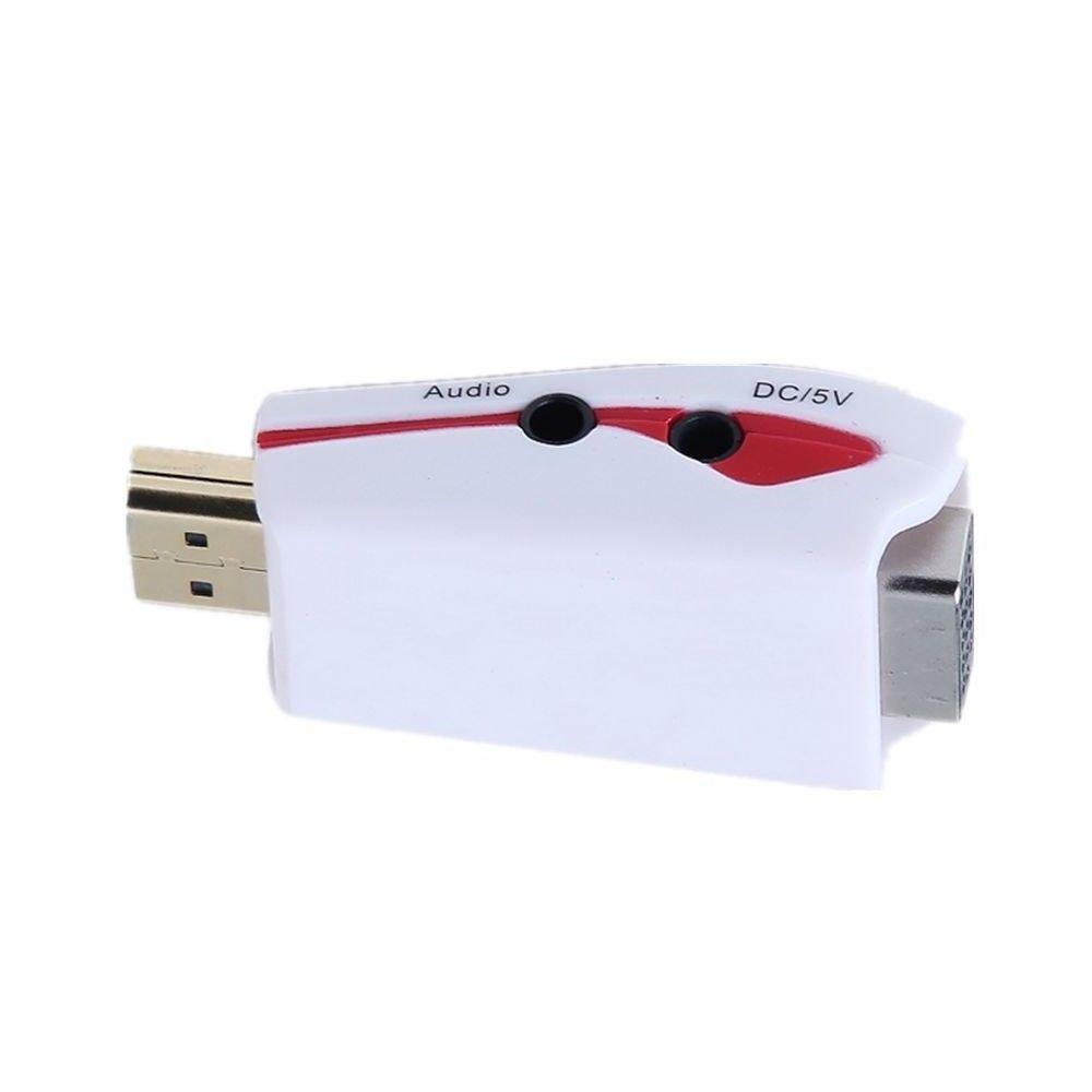 HDMI to VGA Video Converter Adapter in Chip rCA ps4 Portable Data Transmission with Audio Cable for Laptop TV Player SZHA006. 
