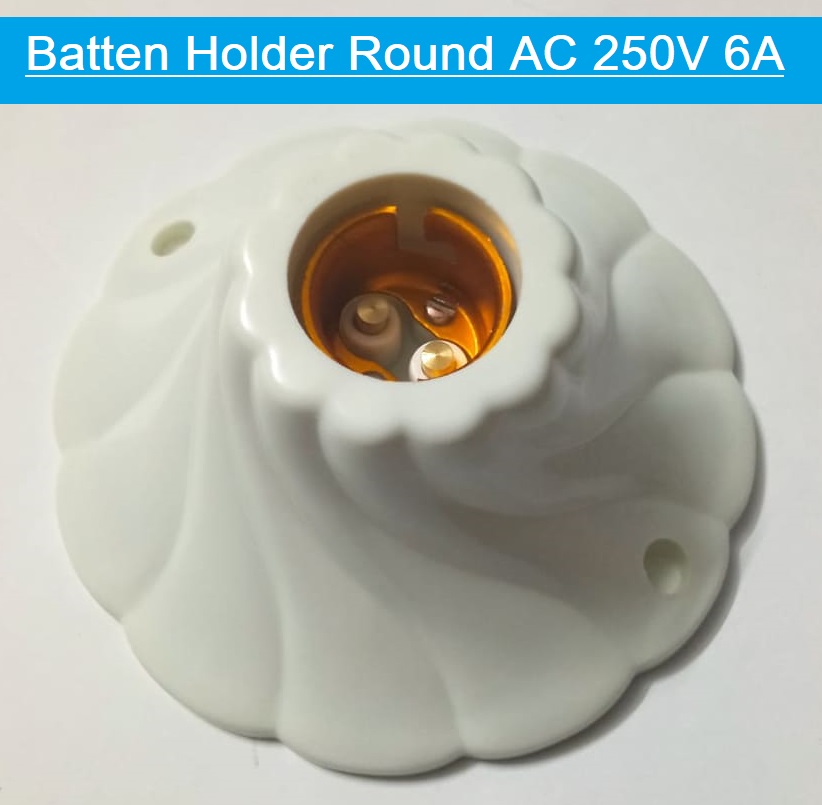 Electric Batten Holder 3 Side Color AC 250V 6A Brass Contact  2 In 1 Holder B-22 Pin Type With E27 Patch Type LED Light Holder Decorative LED Batten Holder. 