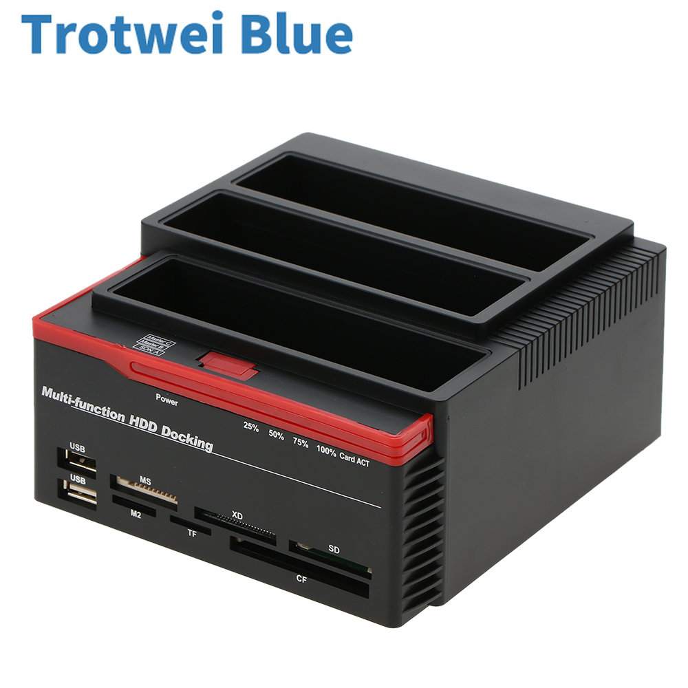 2.5/3.5 USB 3.0 to 2 SATA Ports 1 IDE Port External HDD Hard Drive Disk Docking Station Card Reader USB3.0 Hub with OTB/OTC