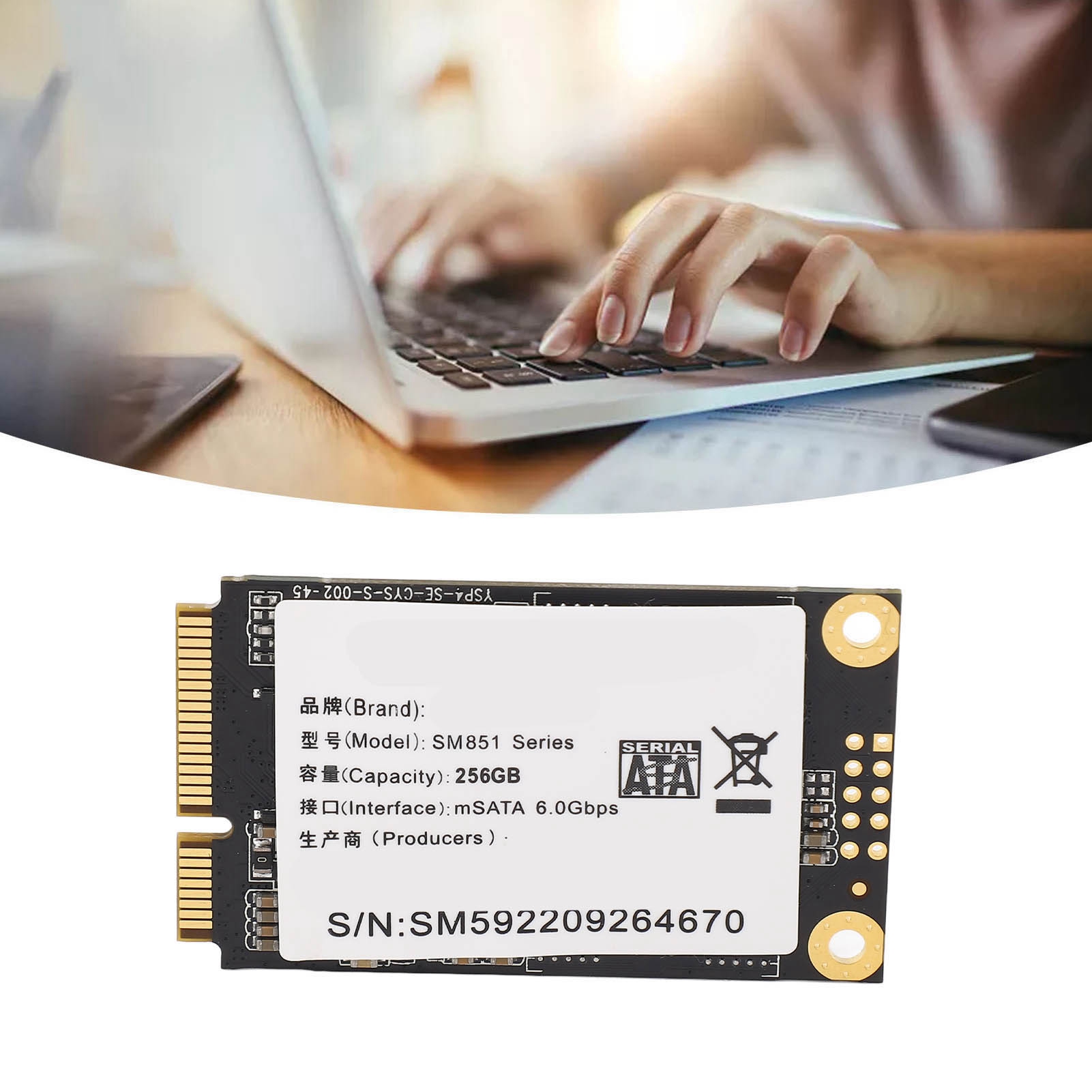 MSATA SSD 500MB/S Read Speed 450MB/S Write Speed High Speed 3D TLC NAND SATA 3.0 SSD M.2 SSD for Desktop Computers Tablets 256GB. 