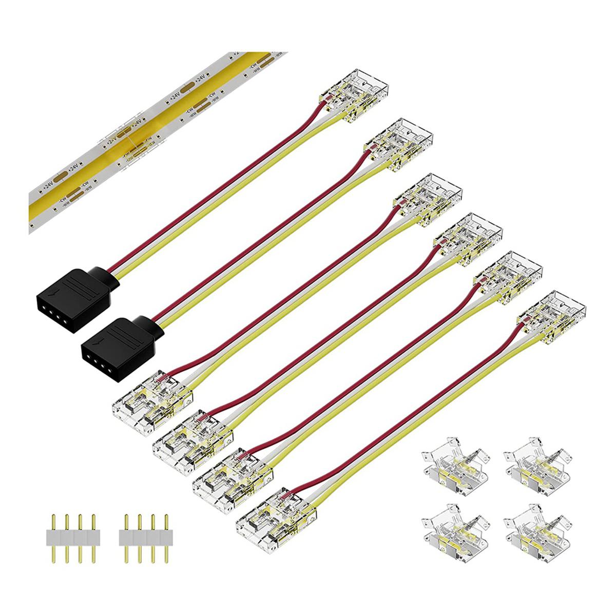 10mm Led Strip Connectors Strip Light 3 Pin Solderless Terminal Extension Connection Kit