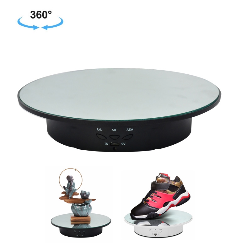 20cm USB Electric Rotating Turntable Display Stand Video Shooting Props Turntable for Photography, Load: 8kg. 