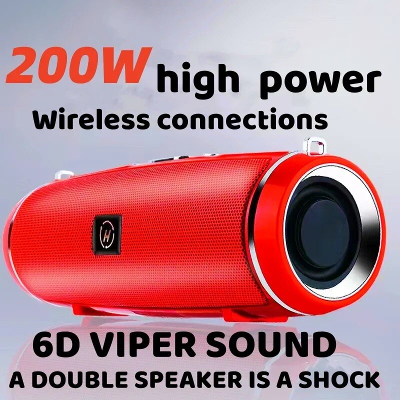 High Quality 200w High-power Bluetooth Speaker Portable Bass Outdoor Wireless Audio 3d Surround Bluetooth Speaker Tws/fm/voice. 